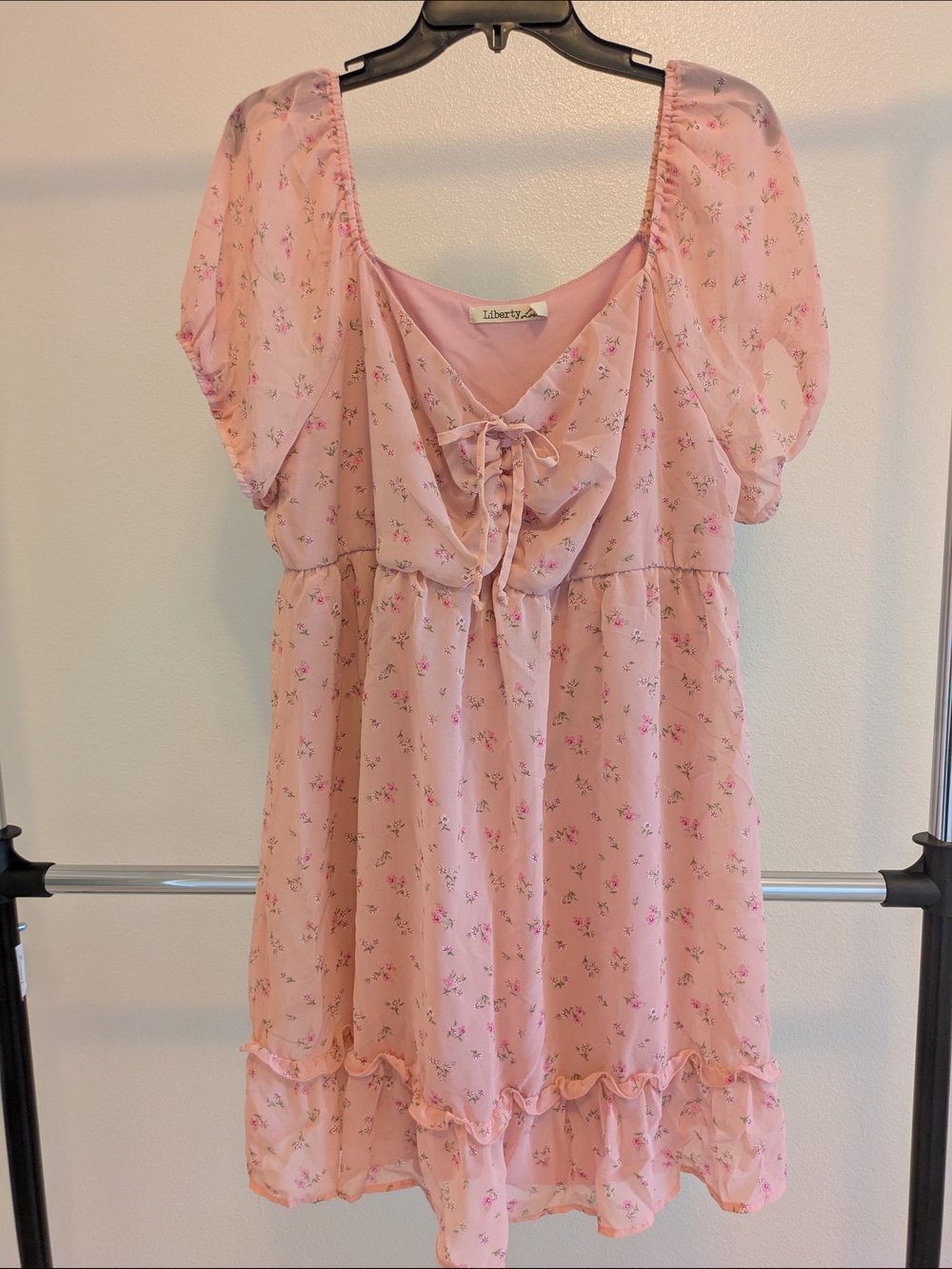 Pink Floral Ruffled Dress - Picture 2 of 3